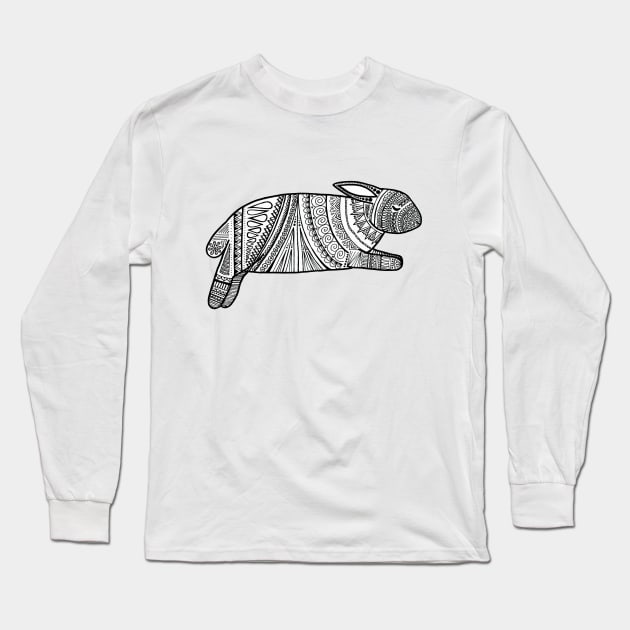 Sleepy Rabbit Long Sleeve T-Shirt by calenbundalas